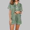 thumbnail image 2 of Yuzhih Pajama Sets for Women Collared V Neck Button down Shirts and Shorts 2024 Pjs Outfits Matching Sets Clothing, 2 of 4