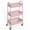 Pink, variant on edx 3 Tier Rolling Cart, Metal Utility Storage Cart with Lockable Wheels for Livingroom, Bathroom, Kitchen & Narrow Spaces,Green
