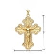 thumbnail image 2 of 14K Yellow Gold Jesus Christ Cross Pendant Necklace Catholic Cross Jewelry for Women, 2 of 5