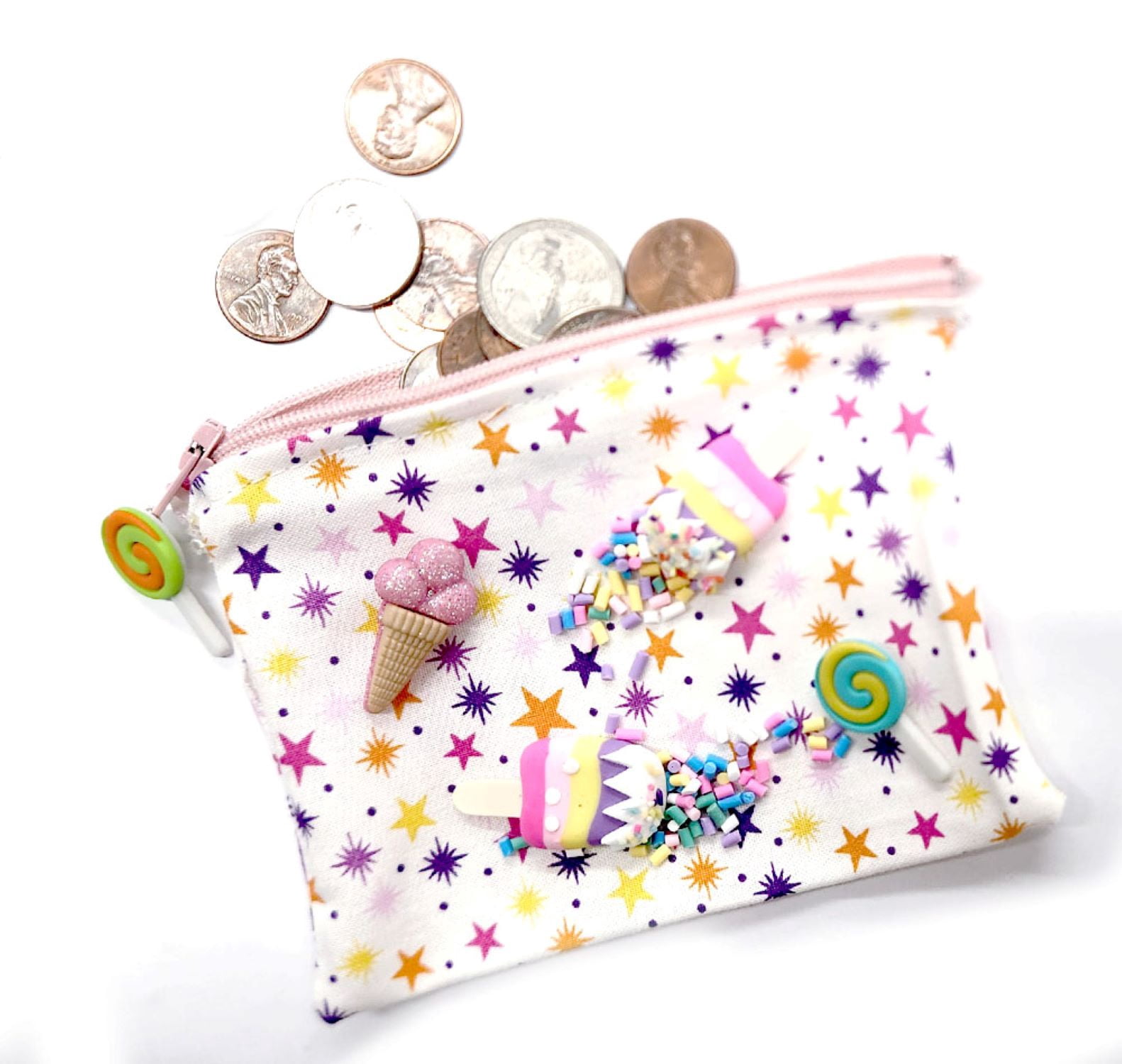 (2 pack) Dress It Up Buttons, Ice Cream and Sprinkles, Sewing Fasteners, Multi-Color, 5 Pieces