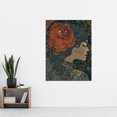 thumbnail image 2 of Woman with Rose in her Hair Linocut Illustration Extra Large XL Wall Art Poster Print, 2 of 3