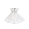 thumbnail image 6 of Faithtur Newborn Baby Girls Baptism Dress Infant Lace Crochet Tulle Dress O-Neck Ruffled-Sleeve Bubble Skirt for Birthday/Party/Banquet 0-24 Months, 6 of 9