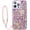 Pink Lollipop, variant on for iPhone 14 Bling Glitter Case, Girls Women Kids 3D Luxury Sparkle Diamond Crystal Rhinestone Crown Handbag Protective with Strap Case Cover for iPhone 14 6.1 inch (Clear)