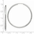 thumbnail image 2 of 14k White Gold Polished Hollow tube 2mm Sparkle Cut Endless Hoop Earrings Measures 42x42mm Wide 2mm Thick - Hoop Earring, 2 of 2