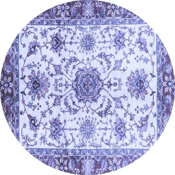 Ahgly Company Indoor Round Oriental Blue Modern Area Rugs, 5' Round