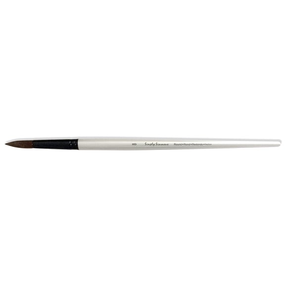 Robert Simmons Simply Simmons Extra-Firm Synthetic Long Handle Brush, Round, 8
