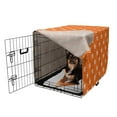 thumbnail image 2 of Starfish Dog Crate Cover, Doodle Style Aquarium Animals Pattern on Abstract Orange Background Exotic Fauna, Easy to Use Pet Kennel Cover for Dogs, 35" x 23" x 27", Orange White, by Ambesonne, 2 of 6