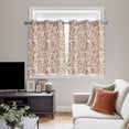 thumbnail image 5 of Brown Flowers Kitchen Curtains Short 45 Inch Length, Vintage Farmhouse Floral Leaves Vines Grommet Top Bedroom Living Room Curtains, Light Filtering Cafe Curtain Drapes 2 Panels Set 84''x45'', 5 of 9