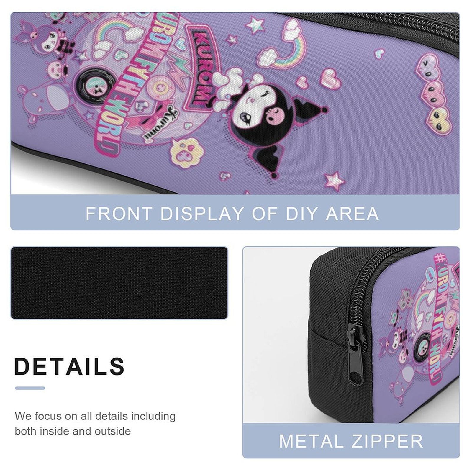 kuromセット Kuromi 3 Piece Set School Bag Set Daypack Backpack Tote Bag