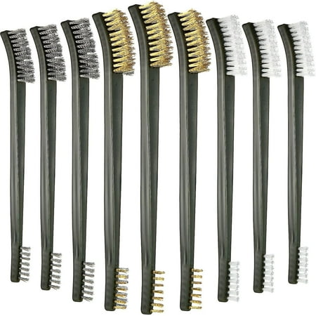

HFDD 9 Pieces Mini Wire Brush Set Nylon Brass Brush