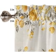 thumbnail image 5 of Grey Yellow Botanical Blossoms Kitchen Curtains Set, Farmhouse Valances Curtains Tier Rod Pocket Half Window Curtain 24 Inch Length, Spring Summer Floral Curtains for Living Room Bedroom, 5 of 6