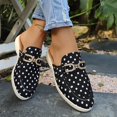 thumbnail image 6 of Miluxas Women's Polka Dot Mule Loafers, Backless Slip-On Shoes with Rhinestone Buckle, Casual Flat Mules for Summer Black 8.5(41), 6 of 9