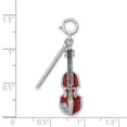 thumbnail image 2 of Sterling Silver Rhodium-Plated Enameled & Preciosa Crystal Violin Charm (32 X 9) Made In China qc4768, 2 of 2