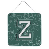 Carolines Treasures CJ2010-ZDS66 Letter Z Back to School Initial Wall or Door Hanging Prints 6HX6W multicolor