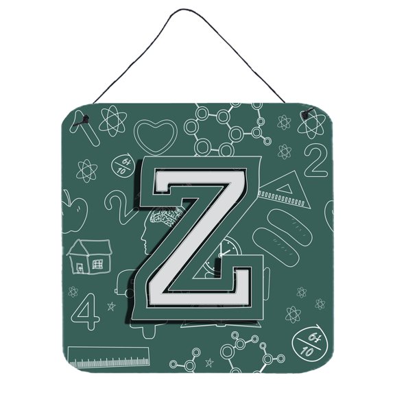 Carolines Treasures CJ2010-ZDS66 Letter Z Back to School Initial Wall or Door Hanging Prints 6HX6W multicolor