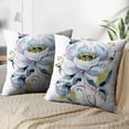 thumbnail image 4 of LALILO Throw Pillow Covers Blue Watercolor Flowers Colorful Artist Bloom Cushion Cover 18" x 18", 2 Pack, 4 of 6