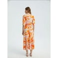 thumbnail image 4 of Abstract Surplice Neck Short Sleeve Maxi Dress with a Side Slit, 4 of 4