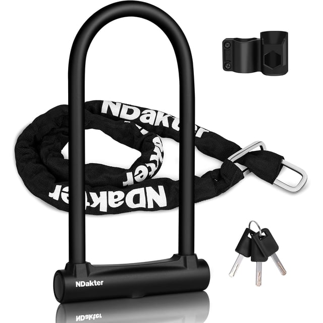 Cadena Bike U Lock NDakter de 15 mm, 4 pies, con 3 llaves