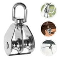thumbnail image 3 of MRLESS Stainless Steel Marine Pulley Wheel Dual System for Lifting, Traction - Metal Pulley Block for Wire Rope & Cable Use, 3 of 8