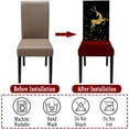 thumbnail image 6 of Set of 4 Christmas Dining Chair Cover Deer Print Stretch Parsons Chair Slipcover Kitchen Chair Covers Removable Washable Chair Seat Protector for Xmas Party Hotel (Black, 4PCS), 6 of 6