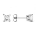 thumbnail image 3 of Paris Jewelry 14k White Gold 0.5 Ct. Princess Cut Created White Diamond Stud Earrings Gift for Women plated, 3 of 5