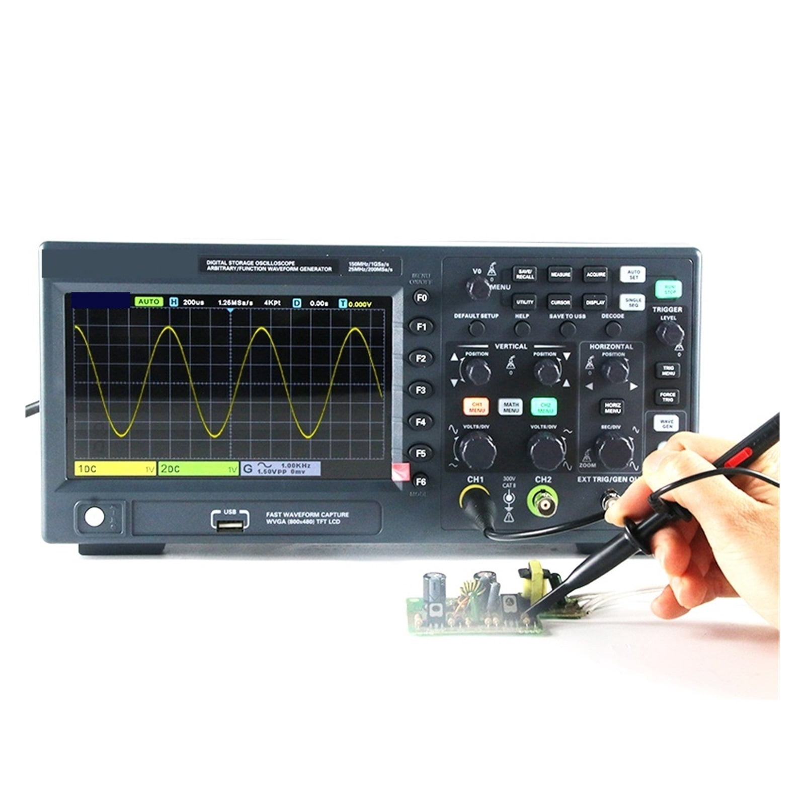 Signal Generation Digital Oscilloscope Dual-Channel Storage USB 150MHZ Portable Tester Tools ,Professional Designed