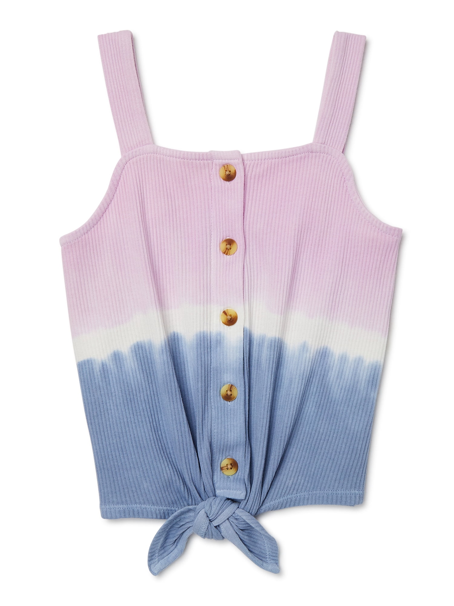 Justice Girls Ribbed Button TieFront Tank Top, Sizes 518 & Plus