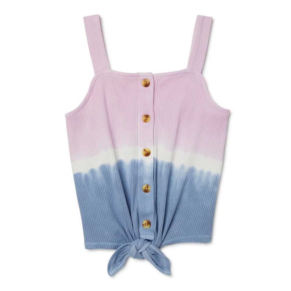 Justice Justice Girls Ribbed Button TieFront Tank Top, Sizes 518
