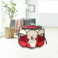 thumbnail image 4 of Meggemo Octagon Pet Playpen Tent Style Pet Cage Soft Fabric Breathable Design Spacious Play Area for Dogs Cats Indoor Outdoor Use Pet Containment Accessory, 4 of 6