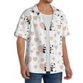 thumbnail image 4 of Xecao offers the Heart Panda for Men's Casual Short-sleeved Shirt, a button-up collared shirt with a pocket, perfect for beach vacations and yacht travel in the X-Large size., 4 of 7
