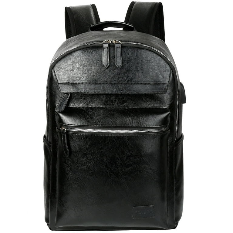 best leather backpack for school Men's Waterproof PU Laptop With the passage of time and usage Best Brown Leather Bag Rucksack