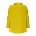 thumbnail image 6 of XIAOCHA Ruffle Trim Linen Tops For Women Three Quarter Sleeve V Neck Pullover Top Casual Weekend Blouses, 6 of 6