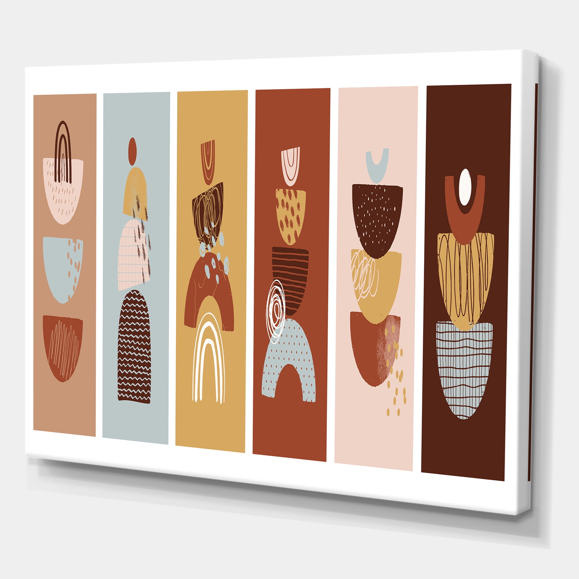 Designart ' Compostion Minimalistic of Organic Shapes II ' Modern Canvas Wall Art Print