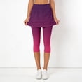 thumbnail image 2 of KHONTS Women's Tennis Skirt Leggings High Waist Tummy Control Athletic Yoga Capri Golf Pants Workout Clothing XXL, 2 of 7