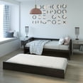 thumbnail image 2 of Giantex Twin Size Wooden Daybed with Pull-Out Trundle Bed Set Wood Guest Bed Frame Slats for Bedroom Living Room Dorm, Espresso, 2 of 8