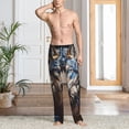 thumbnail image 2 of Rateoe Vintage Blue Floral Wolf Pattern Men’s Ultra-Soft Comfy Pajama Lounge Pants Sleepwear,Comfortable Lounge Wear,lightweight Pajamas, Casual Home Wear-XX-Large, 2 of 6