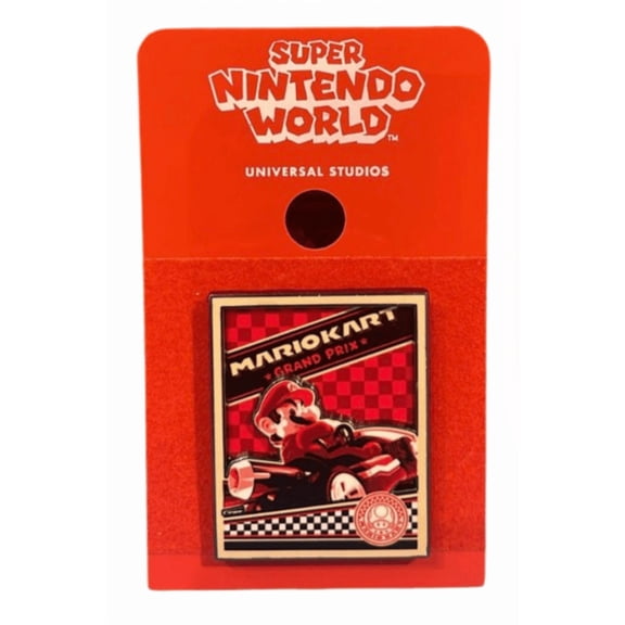 Universal Studios Super Nintendo World Mario Kart Grand Prix Mario Pin New Card