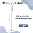thumbnail image 2 of 220Pcs Head Pins 925 Sterling Silver Flat Ball Head Eye Pins Jewelry Pins Needles 45mm, 2 of 5