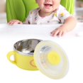 thumbnail image 4 of Children Bowl, Baby Dish Tableware Rice Feeding Bowl With Lid Baby Bowl, Kitchen Utensils For Kids Kitchen Home Yellow, 4 of 8