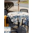 thumbnail image 4 of Outdoor Tablecloth with Umbrella Hole and Zipper, Blue Pumpkins Fall Square Table Cloth 60x60 Inch Waterproof Tablecloth, Thanksgiving Eucalyptus Leaf Rustic Picnic Table Cover for Patio Camping, 4 of 7