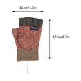 thumbnail image 4 of Jinhomg winter mittens for women men thermal USB Electric Heating Gloves soft comfy knitted Fingerless Convertible Mittens unisex Cold Weather Accessories Deal of The Day Prime Today Khaki Free Size, 4 of 10