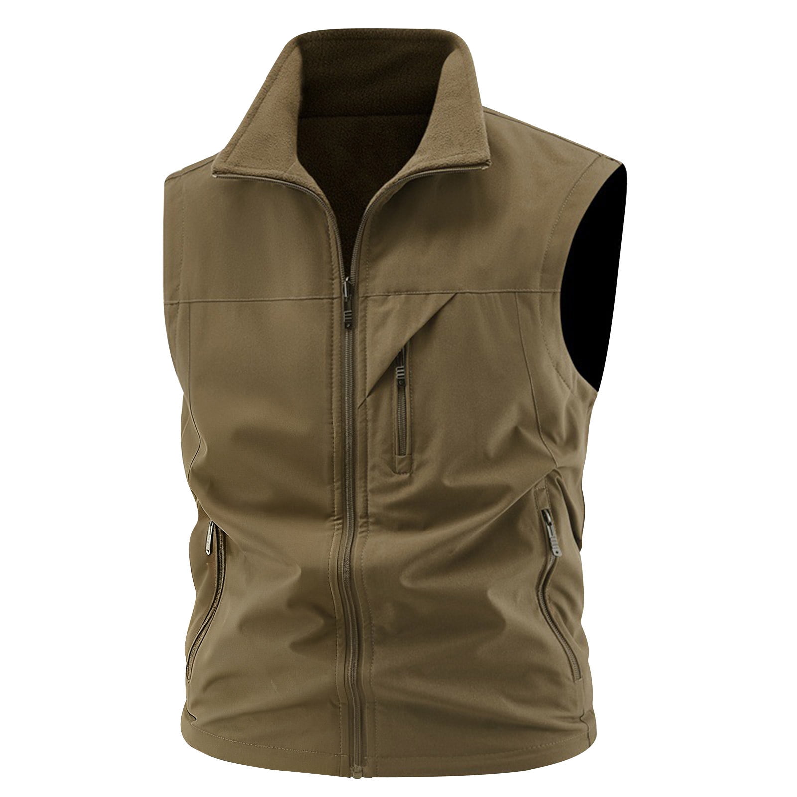 Xzbqbs Men's Windproof Lightweight Golf Vest Outerwear with Pockets Softshell Sleeveless Jacket for Running Hiking Sports Workout