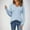 Blue, variant on Amidoa Long Sleeve Sweaters for Women Trendy V-Neck Black Cutout Long Lightweight Sweaters Womens Cardigan Sweaters L