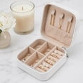 thumbnail image 4 of REGALWOVEN Travel Accessory Box, Mini Portable PU Leather Accessory Organizer Case Storage Display Holder White, 4 of 5