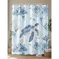 thumbnail image 4 of Shower Curtains Sea Turtle Bath Curtain Coral Jellyfish Waterproof Bathroom Shower Curtain Set with Hooks Decoration 72 x 72 Inches, 4 of 7