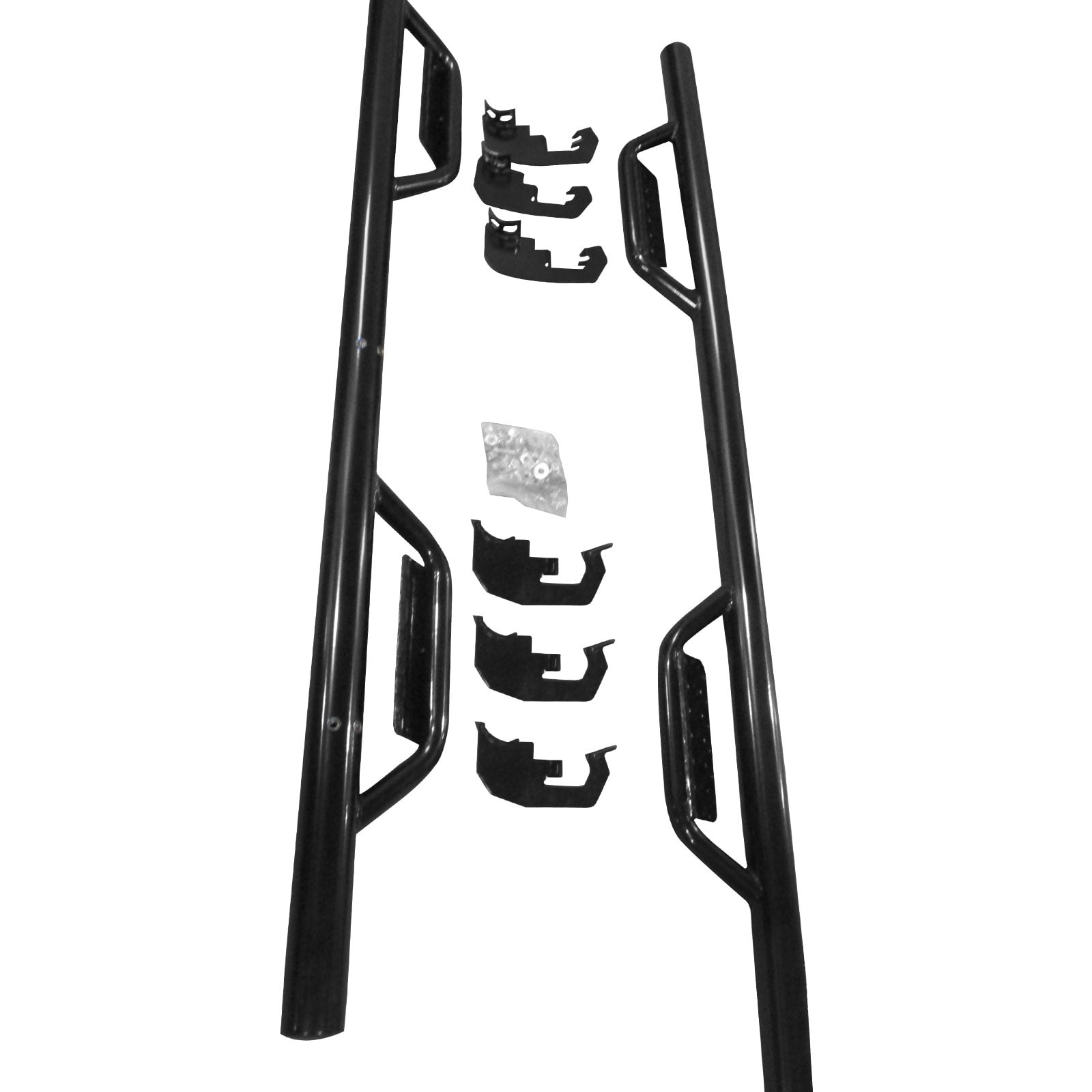 Ikon Motorsports 2PCS Running Boards Side Step Nerf Bars Added on Bodykit Replacement Compatible With 2007-2018 Chevy Silverado & GMC Sierra Crew Cab 2009 2010 2011 2011 2012 2013 2014 2015 2016 2017