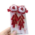 thumbnail image 5 of Lohuatrd 1 Pair Kids Festive New Year Hairpins Long Tassel Plush Balls Beads Bowknot Decor Red Hair Clips Hanfu Headwear Tang Suit Hair Accessories, 5 of 8
