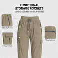 thumbnail image 5 of MASKERT Women's Cargo Pants Lightweight-Quick Dry Hiking Pants Athletic Lounge Casual Travel Khaki （Size XS-XXXL）, 5 of 10