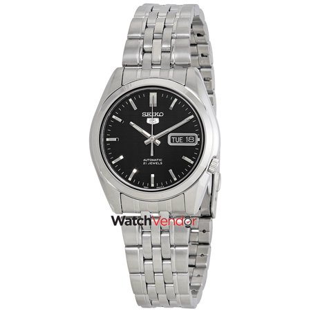 seiko series 5 automatic black dial men's watch
