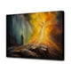 thumbnail image 1 of Pintura de arte abstracto Una figura con una túnica contempla una raíz de árbol colosal que se eleva desde el suelo Póster de lienzo Decoración de dormitorio Paisaje deportivo Decoración de oficina, 1 of 8